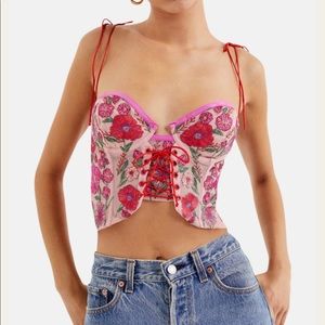 NWT For Love & Lemons Kaylee Crop Top